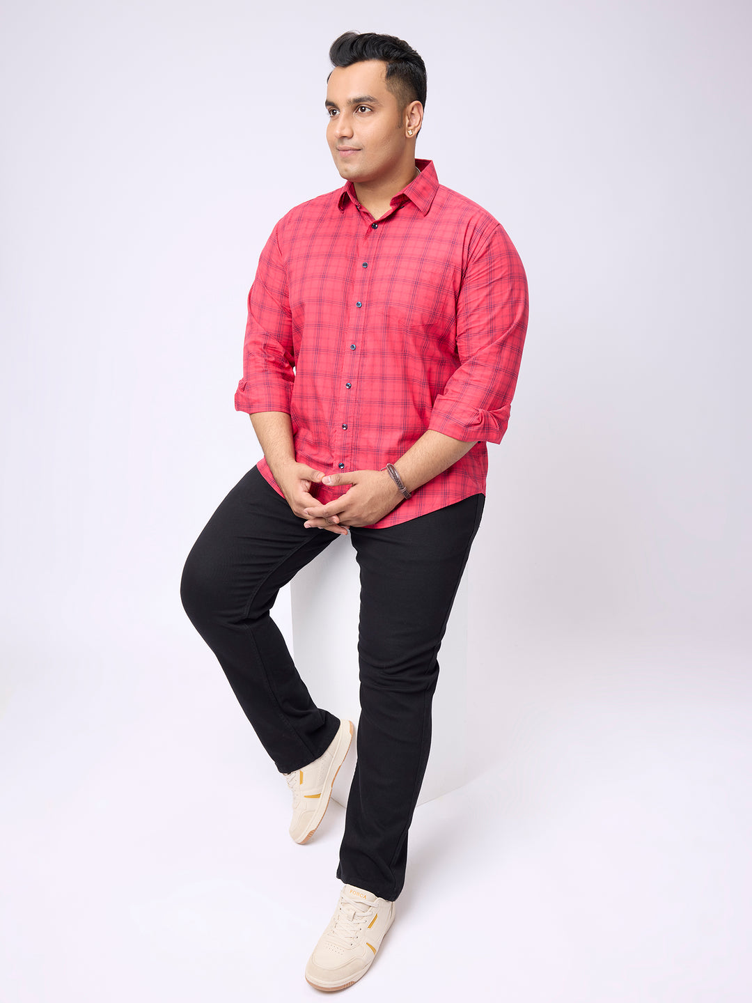 PLUS SIZE MEN NAUTICAL CHECK FULL SLEEVE SHIRTS | XL-7XL