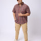 Plus Size EARTHY CHECK HALF SLEEVE SHIRT | XL-7XL