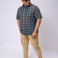 Plus Size EARTHY CHECK HALF SLEEVE SHIRT | XL-7XL