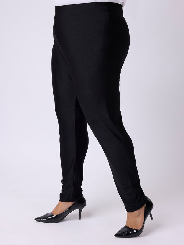 Plus Size SOLID KNIT STRETCH LEGGINGS | XL-7XL