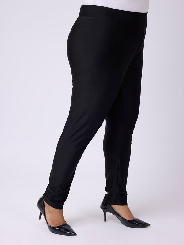 Plus Size SOLID KNIT STRETCH LEGGINGS | XL-7XL
