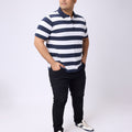 Plus Size NAUTICAL STRIPE POLO T-SHIRT | XL-7XL