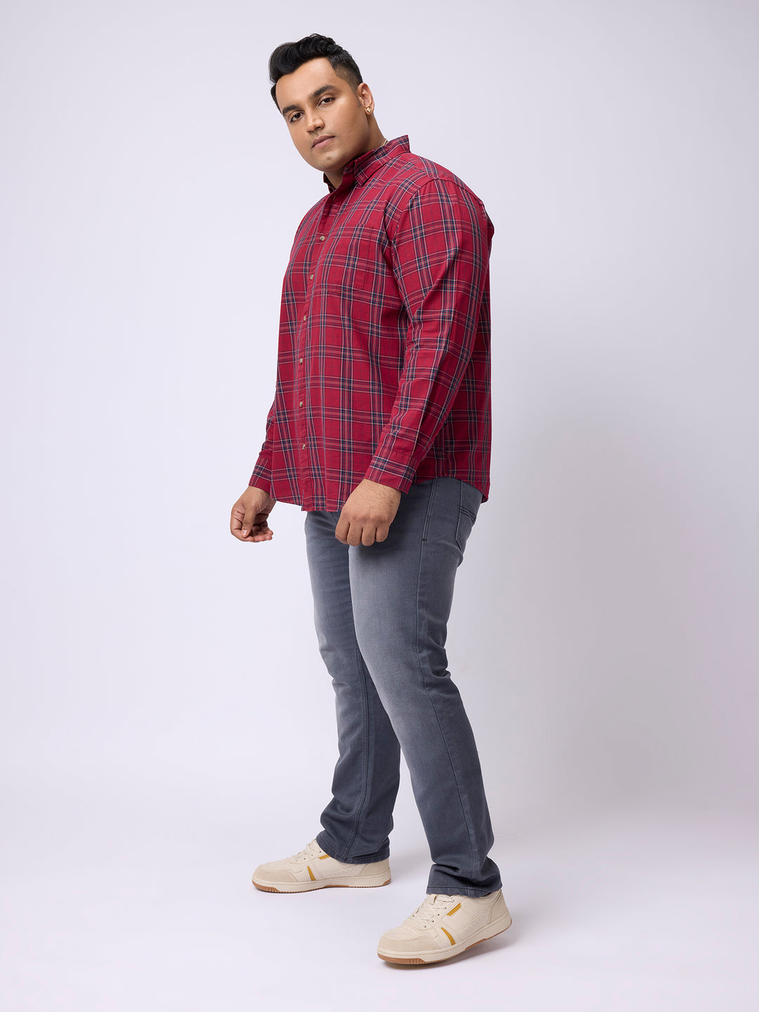 PLUS SIZE MEN NAUTICAL CHECK FULL SLEEVE SHIRTS | XL-7XL