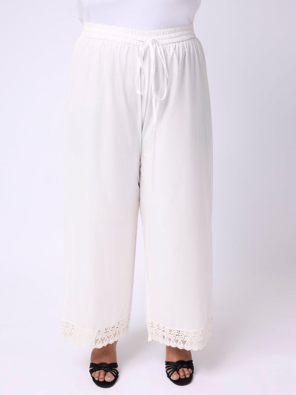 Plus Size WOMENS WHITE ETHNIC PALAZZO | XL-7XL