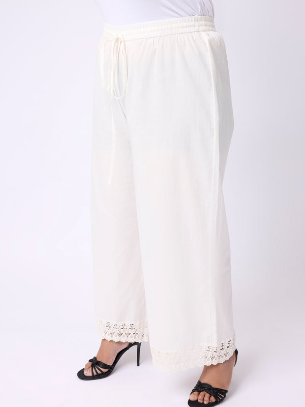 Plus Size WOMENS WHITE ETHNIC PALAZZO | XL-7XL