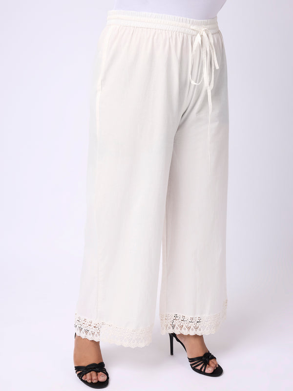 Plus Size WOMENS WHITE ETHNIC PALAZZO | XL-7XL