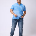 Plus Size NAUTICAL STRIPE POLO T-SHIRT | XL-7XL