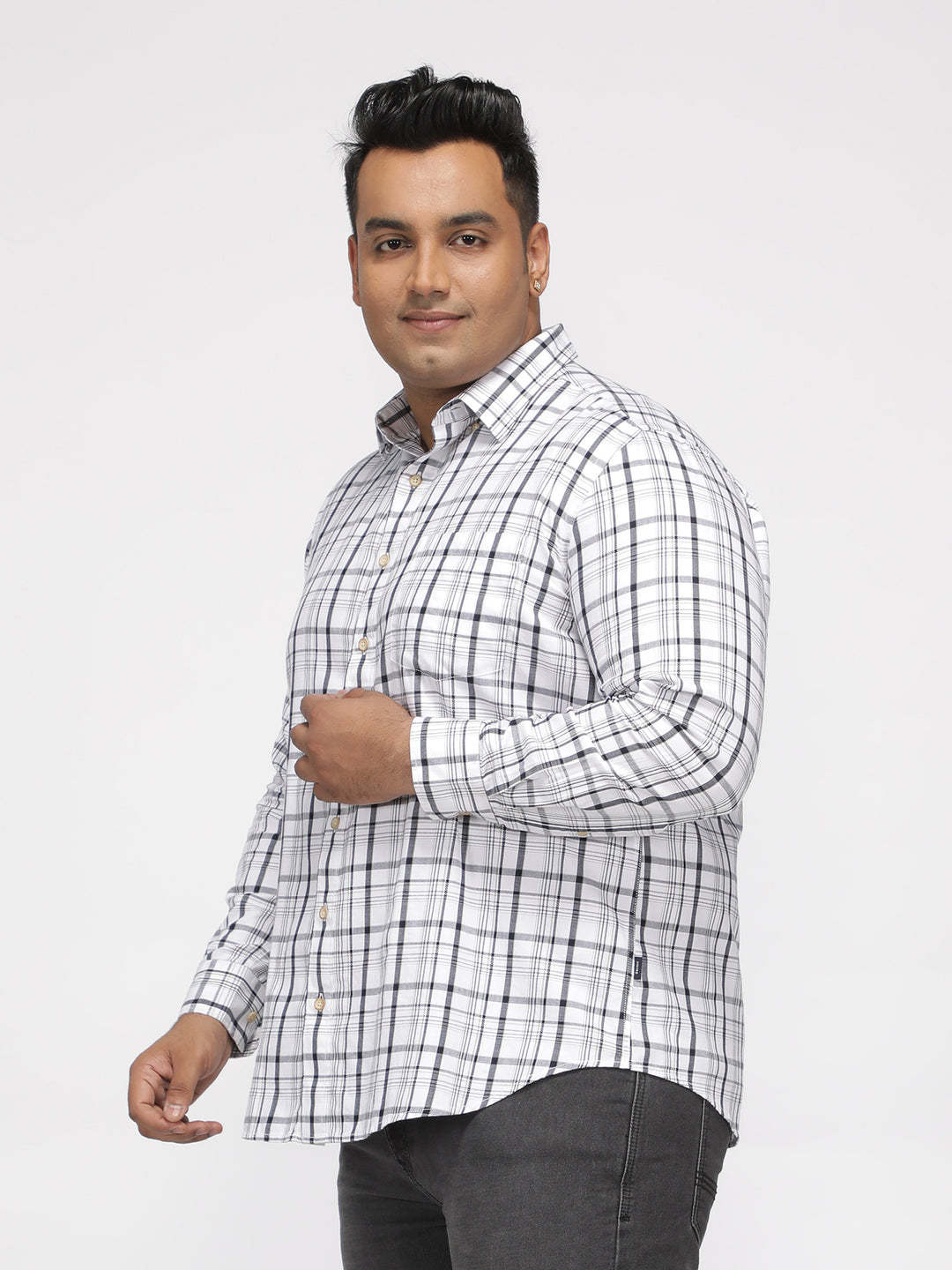 PLUS SIZE GIZA COTTON CHECK SHIRTS FOR MEN | XL-7XL