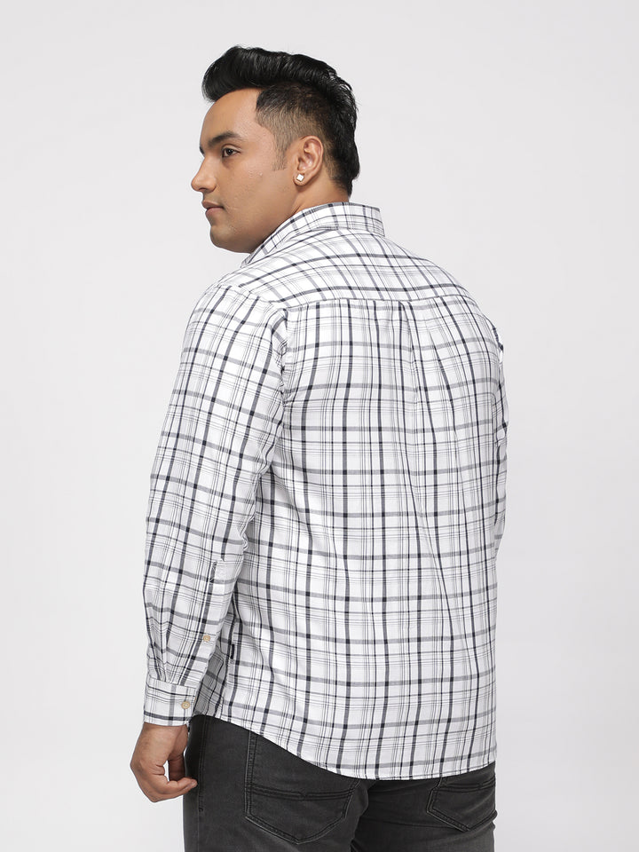 PLUS SIZE GIZA COTTON CHECK SHIRTS FOR MEN | XL-7XL
