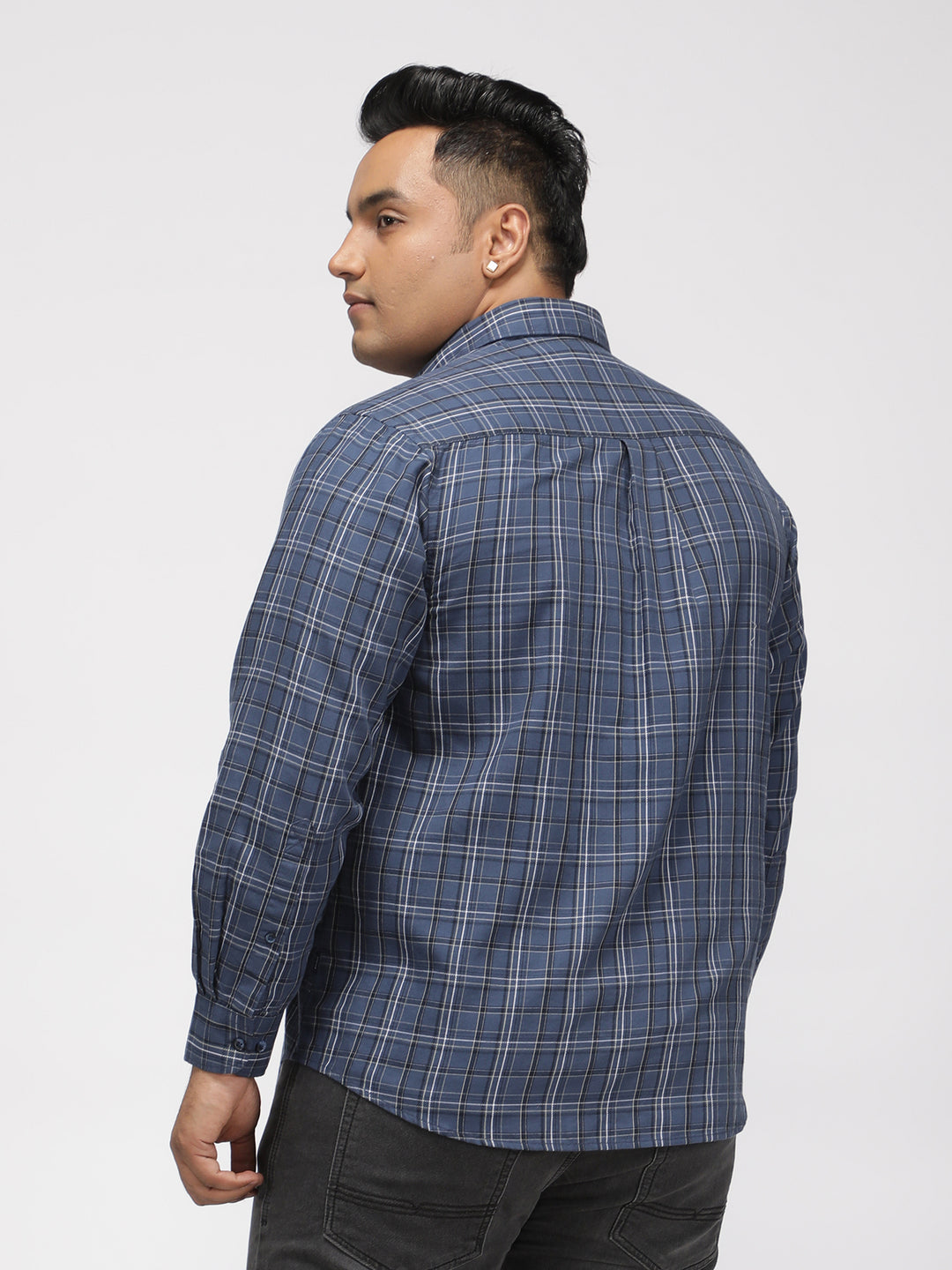 PLUS SIZE GIZA COTTON CHECK SHIRTS FOR MEN | XL-7XL