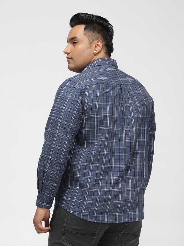 PLUS SIZE GIZA COTTON CHECK SHIRTS FOR MEN | XL-7XL
