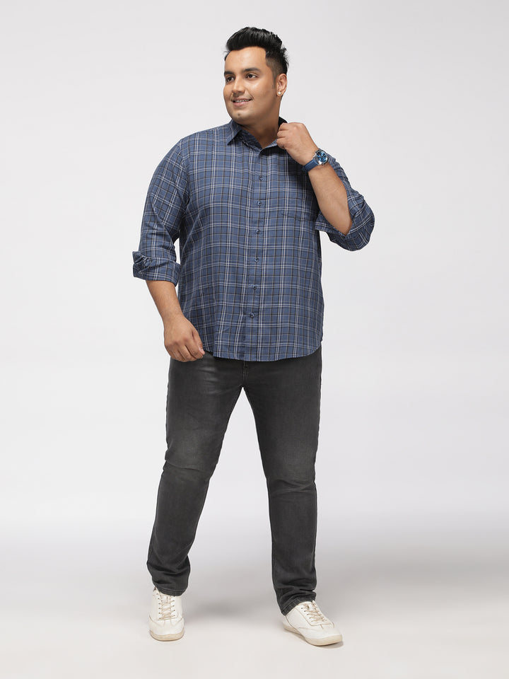 PLUS SIZE GIZA COTTON CHECK SHIRTS FOR MEN | XL-7XL