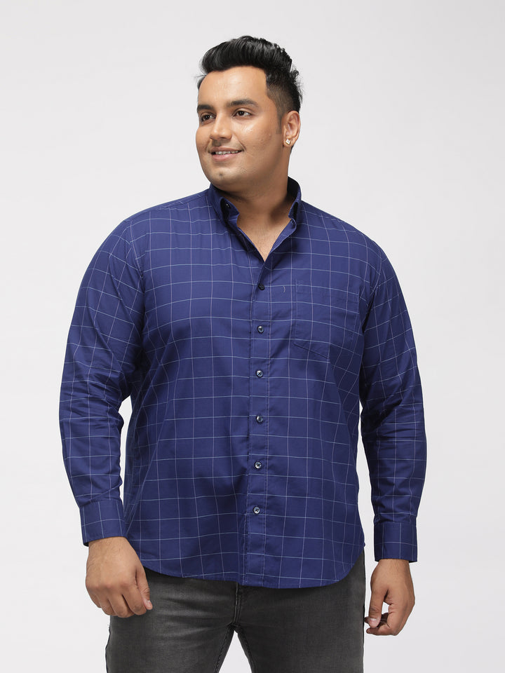 PLUS SIZE GIZA COTTON CHECK SHIRTS FOR MEN | XL-7XL
