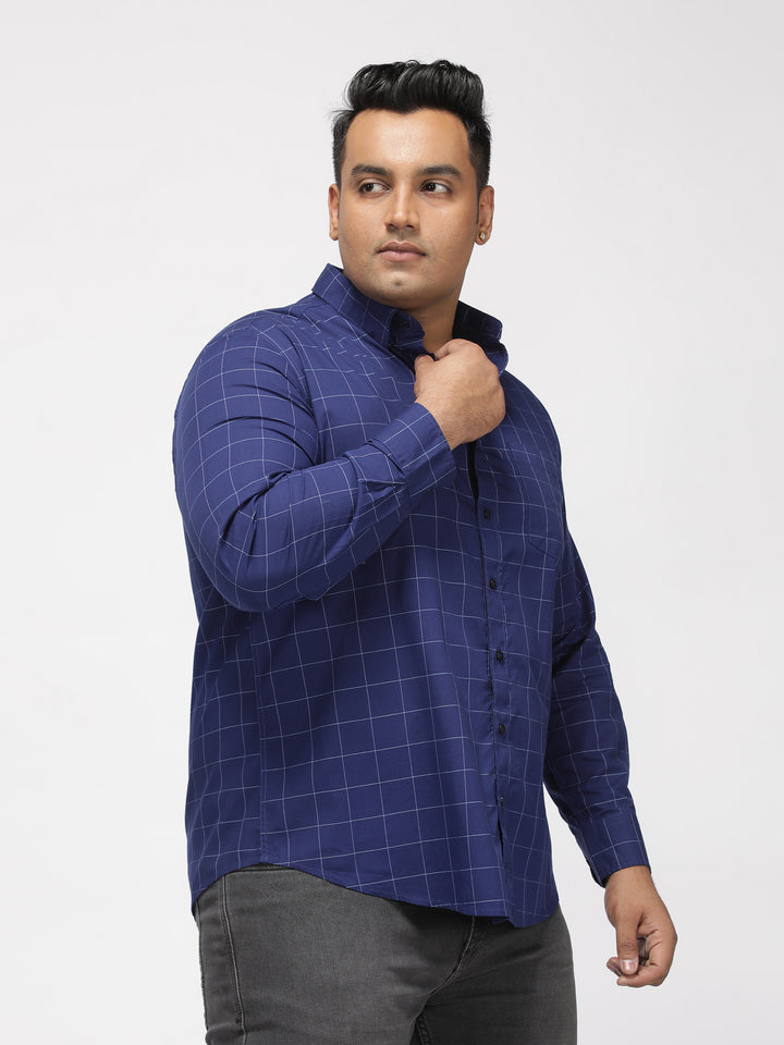PLUS SIZE GIZA COTTON CHECK SHIRTS FOR MEN | XL-7XL