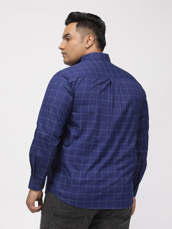 PLUS SIZE GIZA COTTON CHECK SHIRTS FOR MEN | XL-7XL