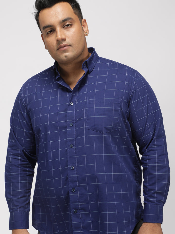PLUS SIZE GIZA COTTON CHECK SHIRTS FOR MEN | XL-7XL