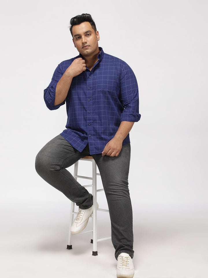 PLUS SIZE GIZA COTTON CHECK SHIRTS FOR MEN | XL-7XL