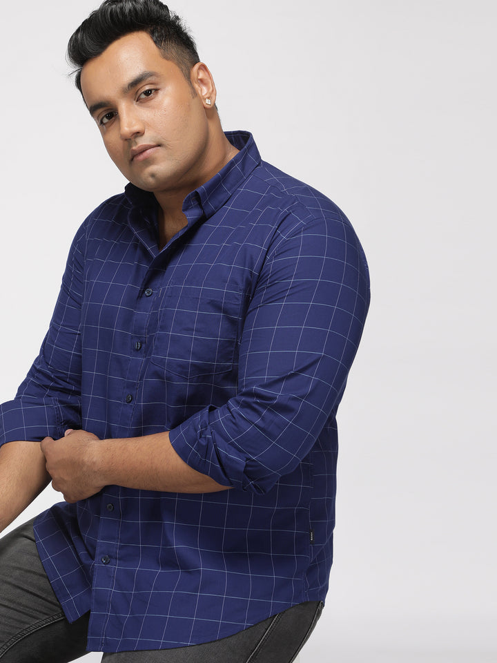 PLUS SIZE GIZA COTTON CHECK SHIRTS FOR MEN | XL-7XL