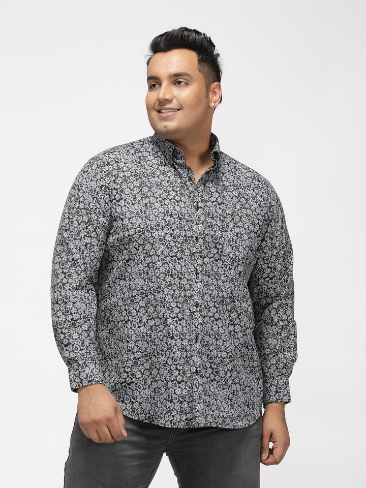 PLUS SIZE PRINTED DITSY FLORAL PREMIUM SHIRT FOR MEN | XL-7XL