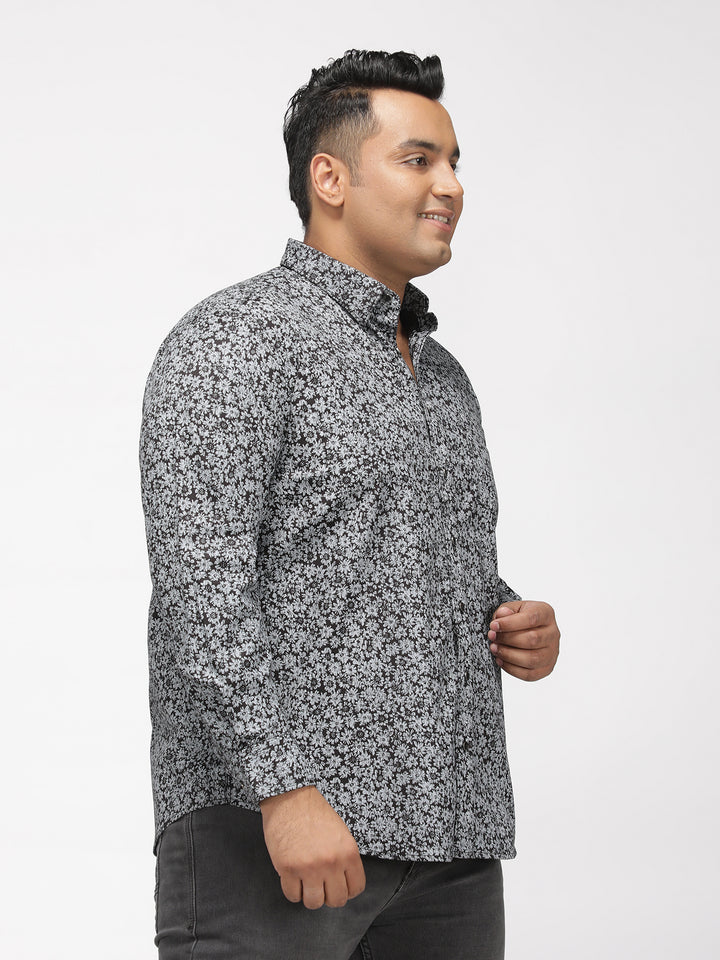 PLUS SIZE PRINTED DITSY FLORAL PREMIUM SHIRT FOR MEN | XL-7XL