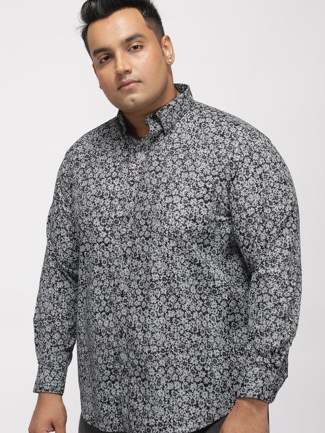 PLUS SIZE PRINTED DITSY FLORAL PREMIUM SHIRT FOR MEN | XL-7XL