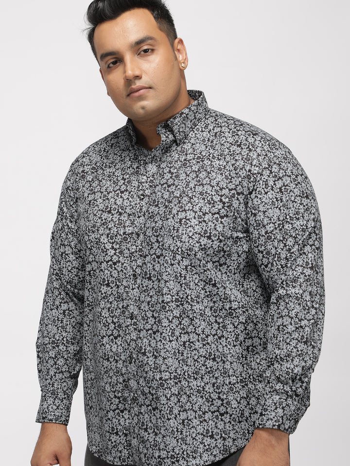 PLUS SIZE PRINTED DITSY FLORAL PREMIUM SHIRT FOR MEN | XL-7XL