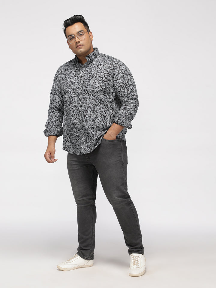 PLUS SIZE PRINTED DITSY FLORAL PREMIUM SHIRT FOR MEN | XL-7XL