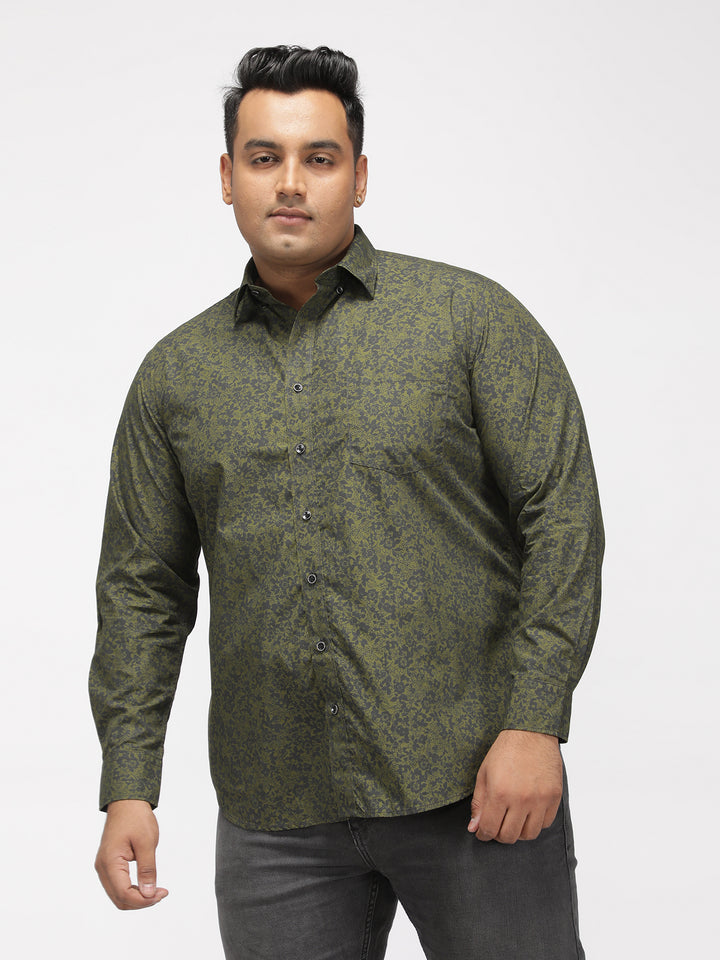 PLUS SIZE PRINTED DITSY FLORAL PREMIUM SHIRT FOR MEN | XL-7XL
