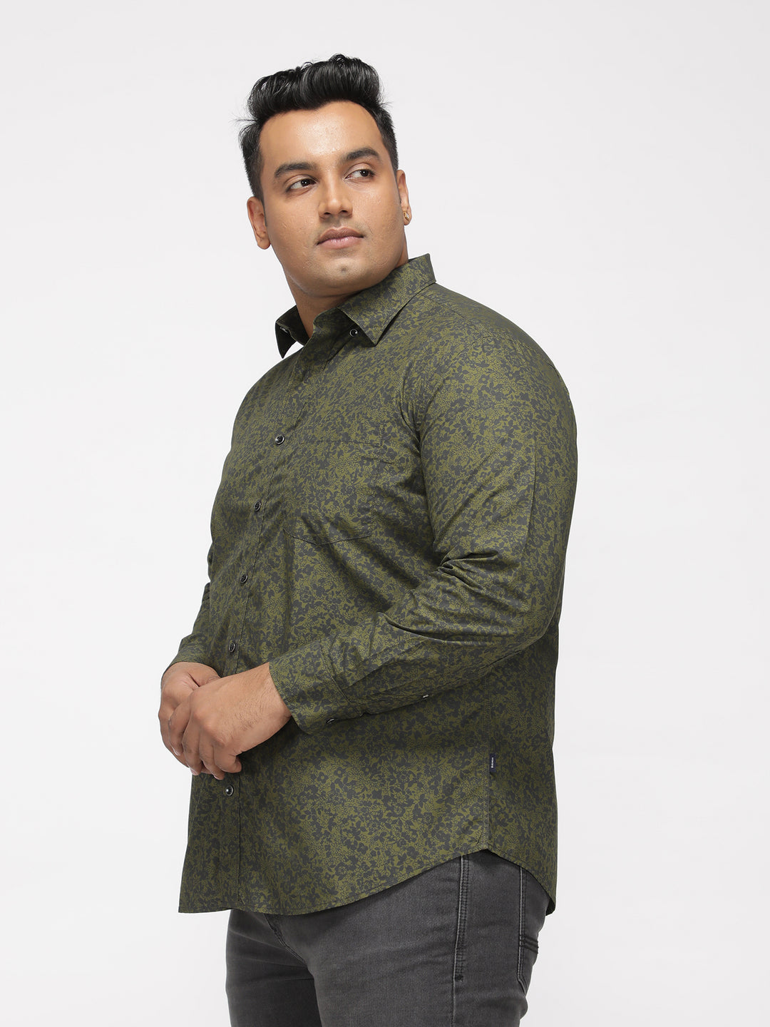 PLUS SIZE PRINTED DITSY FLORAL PREMIUM SHIRT FOR MEN | XL-7XL