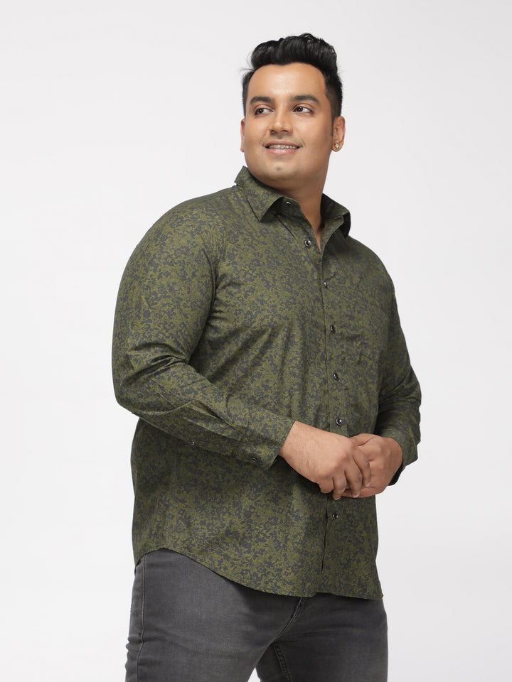 PLUS SIZE PRINTED DITSY FLORAL PREMIUM SHIRT FOR MEN | XL-7XL