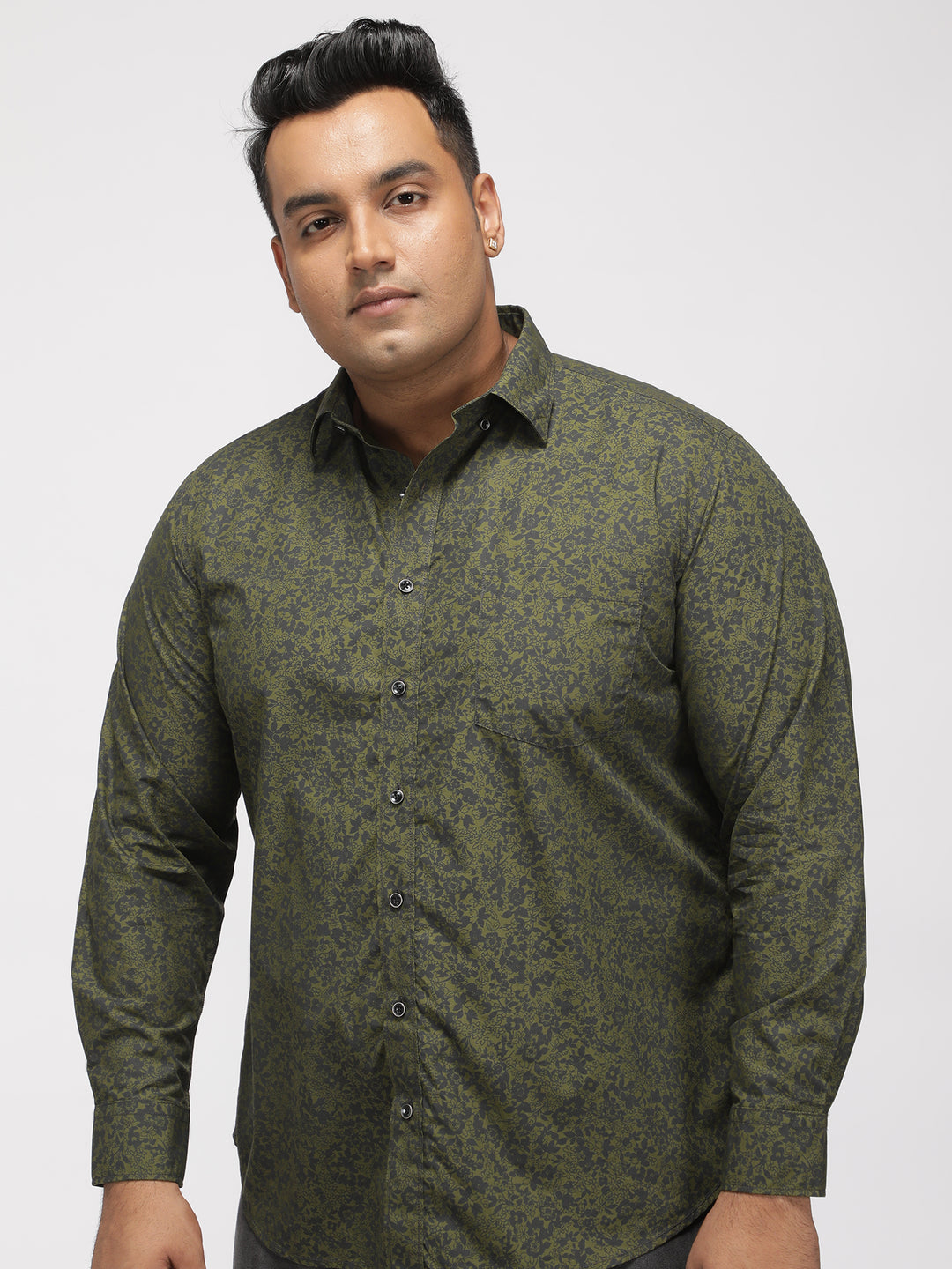 PLUS SIZE PRINTED DITSY FLORAL PREMIUM SHIRT FOR MEN | XL-7XL
