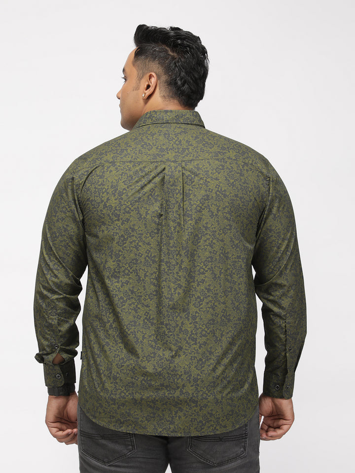 PLUS SIZE PRINTED DITSY FLORAL PREMIUM SHIRT FOR MEN | XL-7XL