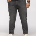 PLUS SIZE KEVIN FIT CHARCOAL GREY WASH STRETCH JEANS FOR MEN | XL-7XL