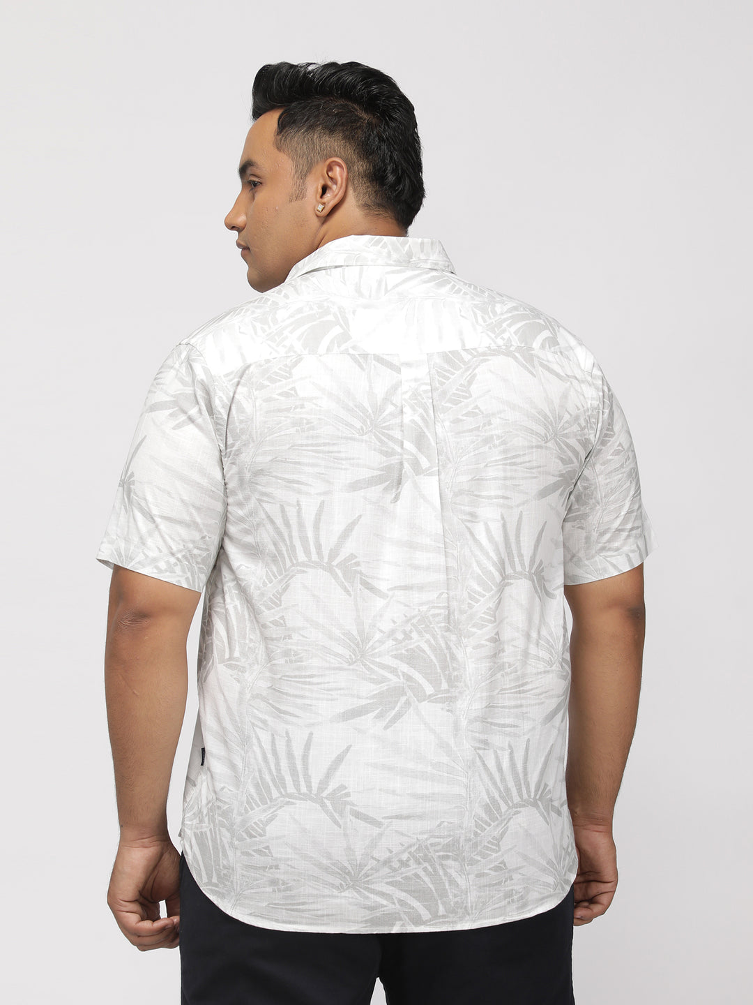 PLUS SIZE TROPICAL PRINTED COTTON HOLIDAY HALF SLEEVE SHIRT FOR MEN | XL-7XL