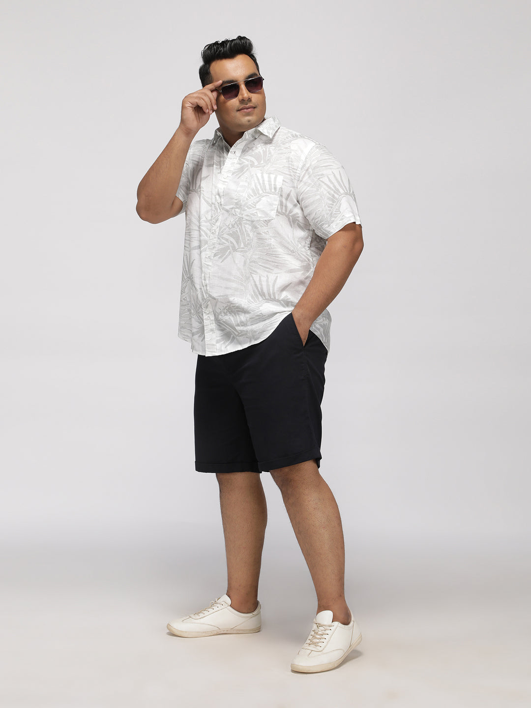 PLUS SIZE TROPICAL PRINTED COTTON HOLIDAY HALF SLEEVE SHIRT FOR MEN | XL-7XL