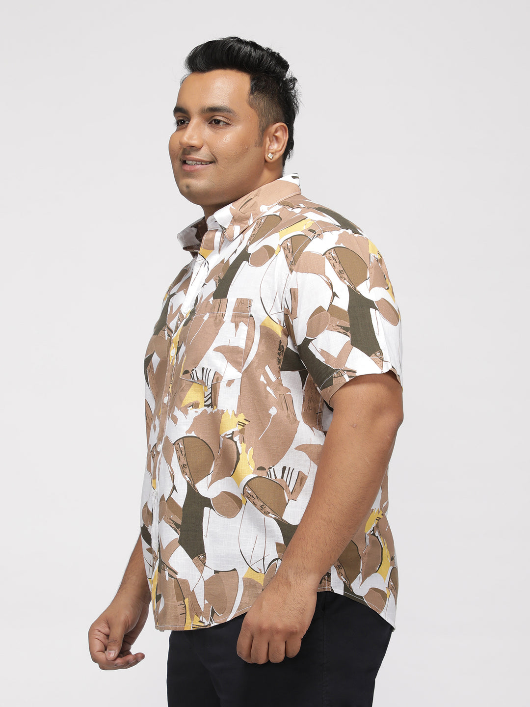 PLUS SIZE AABSTRACT PRINTED COTTON HOLIDAY HALF SLEEVE SHIRT FOR MEN | XL-7XL