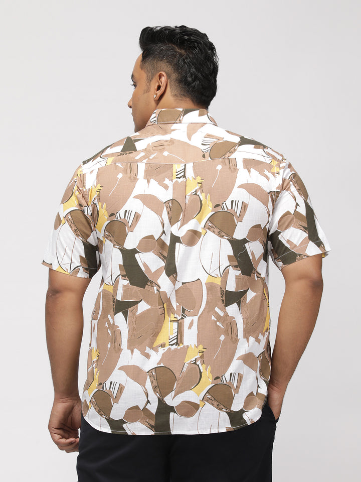 PLUS SIZE AABSTRACT PRINTED COTTON HOLIDAY HALF SLEEVE SHIRT FOR MEN | XL-7XL