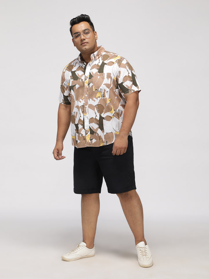 PLUS SIZE AABSTRACT PRINTED COTTON HOLIDAY HALF SLEEVE SHIRT FOR MEN | XL-7XL