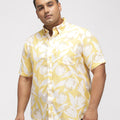 PLUS SIZE TROPICAL PRINTED COTTON HOLIDAY HALF SLEEVE SHIRT FOR MEN | XL-7XL