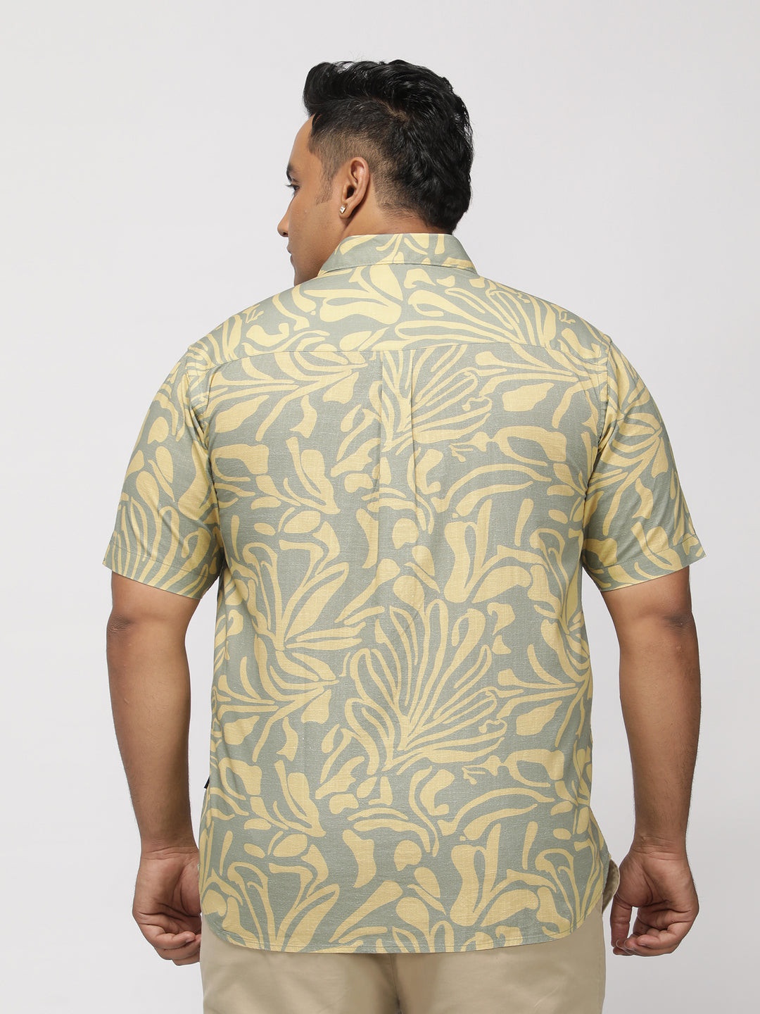 PLUS SIZE ABSTRACT PRINTED COTTON HOLIDAY HALF SLEEVE SHIRT FOR MEN | XL-7XL