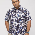 PLUS SIZE TROPICAL PRINTED COTTON HOLIDAY HALF SLEEVE SHIRT FOR MEN | XL-7XL