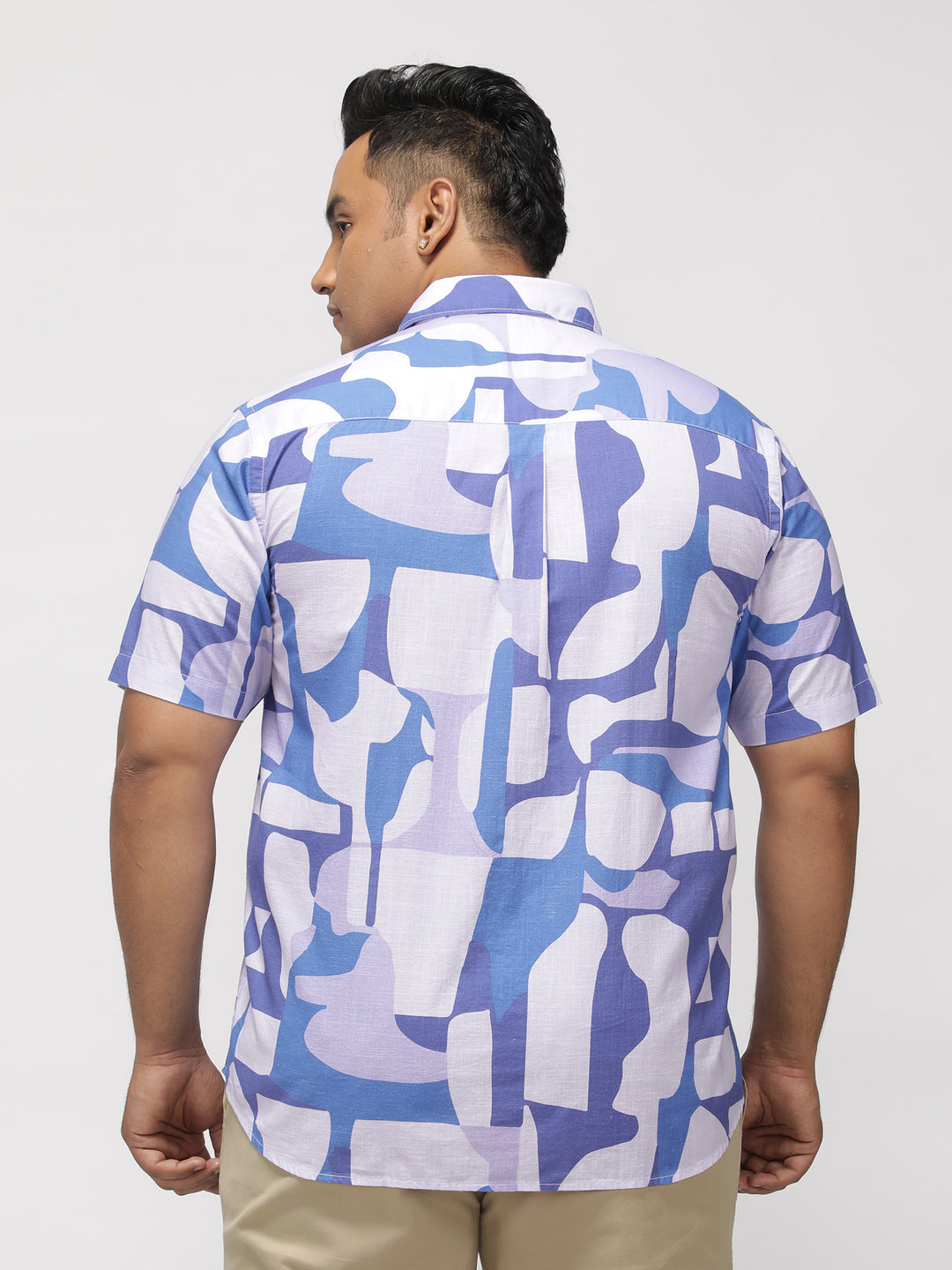PLUS SIZE ABSTRACT PRINTED COTTON HOLIDAY HALF SLEEVE SHIRT FOR MEN | XL-7XL