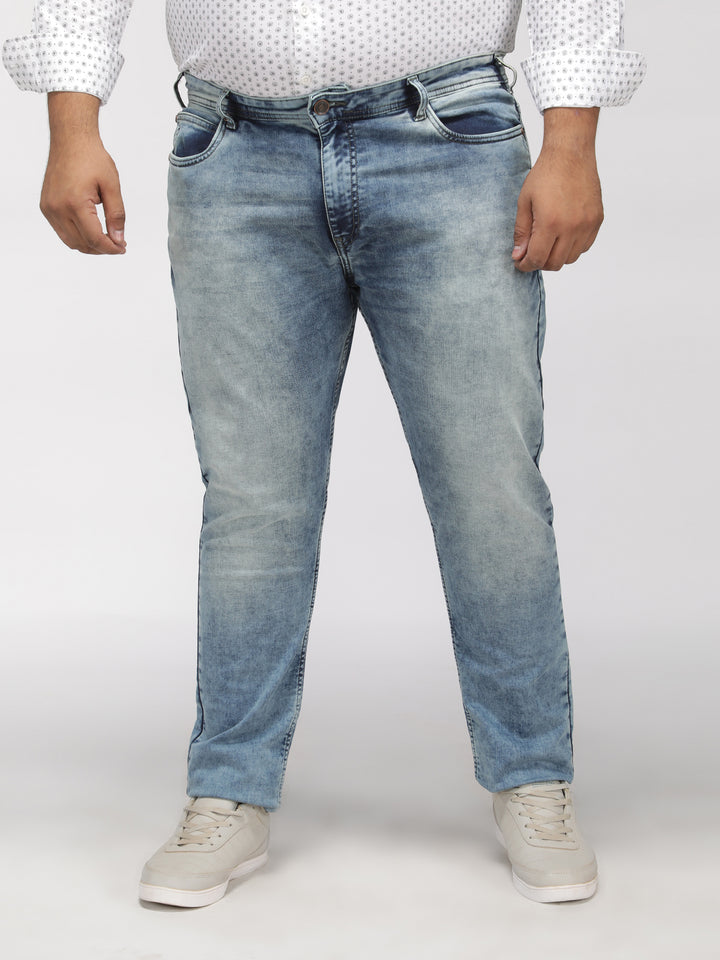 PLUS SIZE MEN’S STRETCHABLE ZACH FIT JEANS –TINTED FROST WASH | XL-7XL