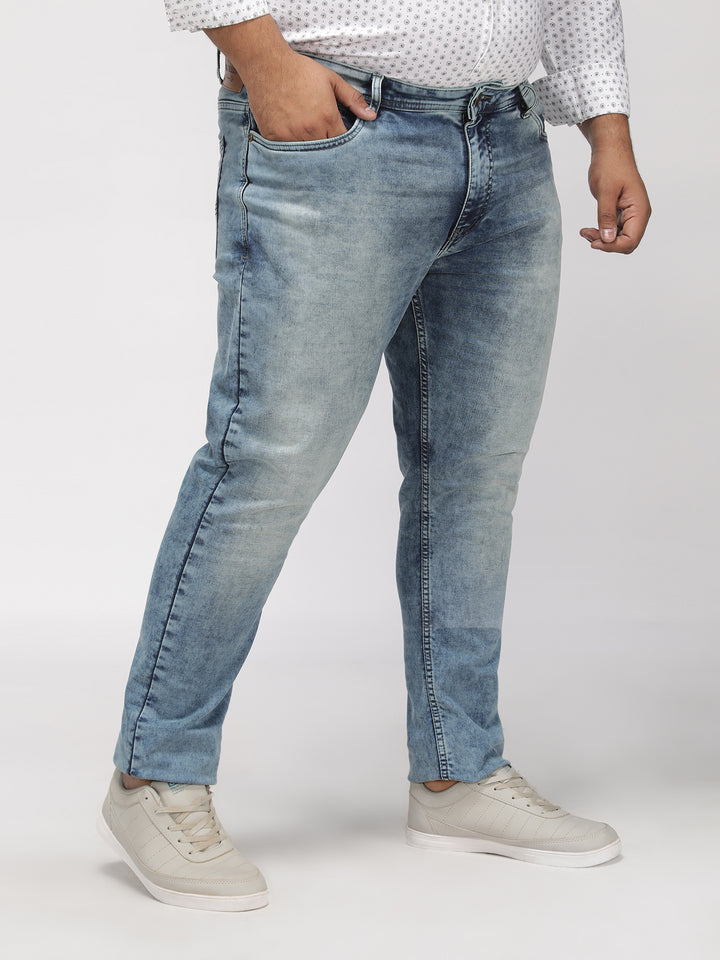 PLUS SIZE MEN’S STRETCHABLE ZACH FIT JEANS –TINTED FROST WASH | XL-7XL