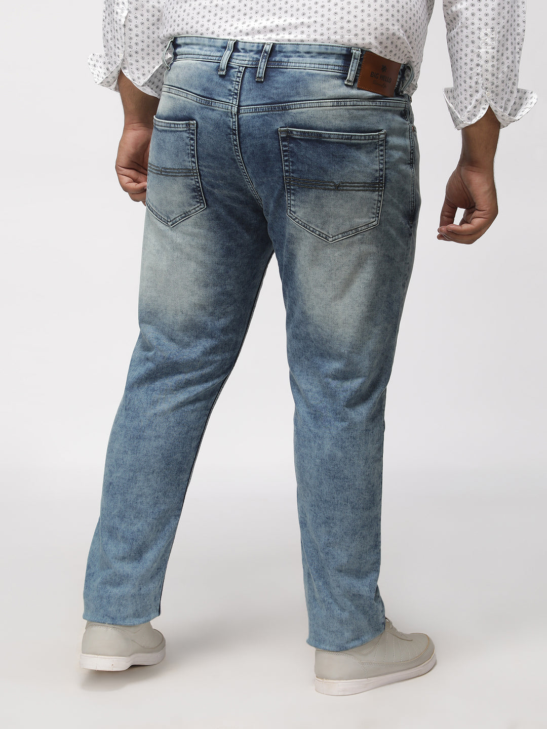 PLUS SIZE MEN’S STRETCHABLE ZACH FIT JEANS –TINTED FROST WASH | XL-7XL