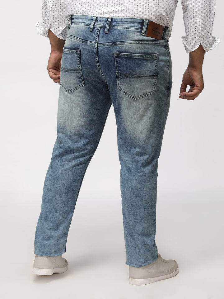 PLUS SIZE MEN’S STRETCHABLE ZACH FIT JEANS –TINTED FROST WASH | XL-7XL
