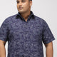 PLUS SIZE PRINTED STRETCH OXFORD HOLIDAY HALF SLEEVE SHIRT FOR MEN | XL-7XL