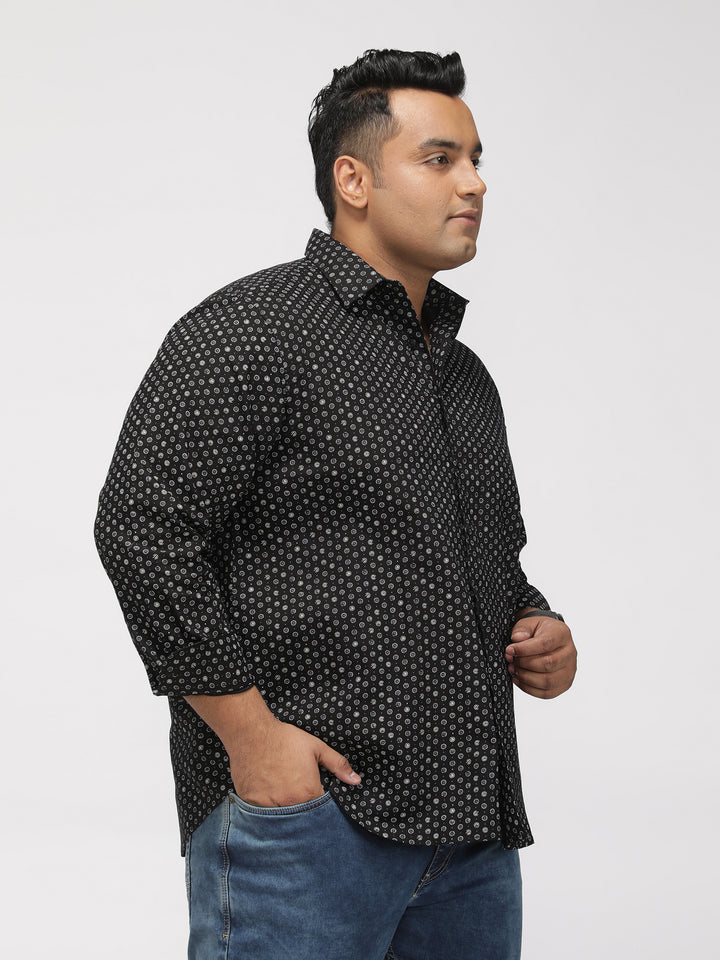 PLUS SIZE PRINTED STRETCH OXFORD PARTY SHIRT FOR MEN | XL-7XL