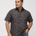 PLUS SIZE PRINTED STRETCH OXFORD HOLIDAY HALF SLEEVE SHIRT FOR MEN | XL-7XL