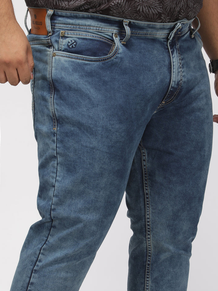 PLUS SIZE MEN’S STRETCHABLE ZACH FIT JEANS – MEDIUM CLOUD BLUE WASH | XL-7XL